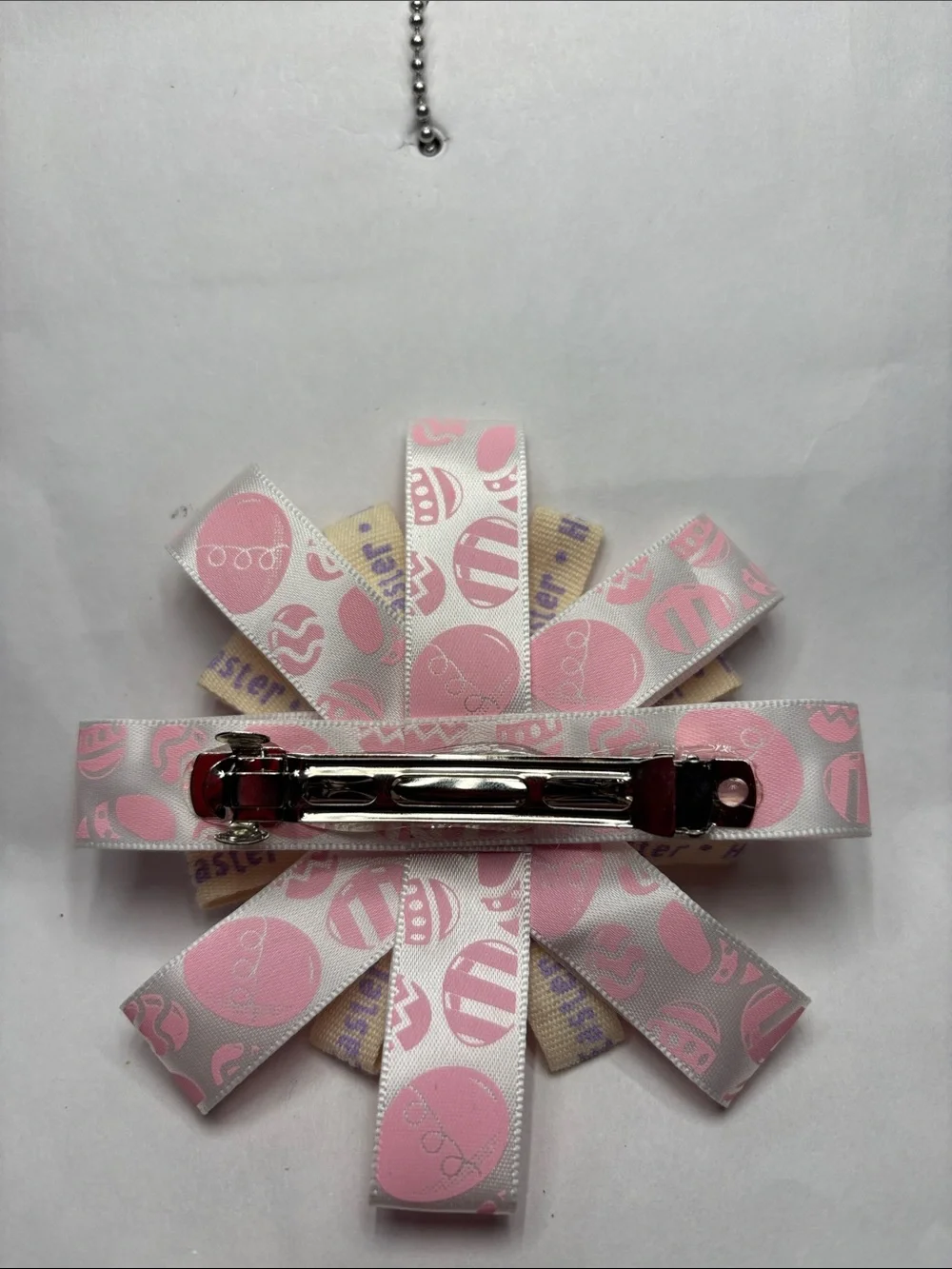 Easter Pink Ribbon Flower Hair Bow